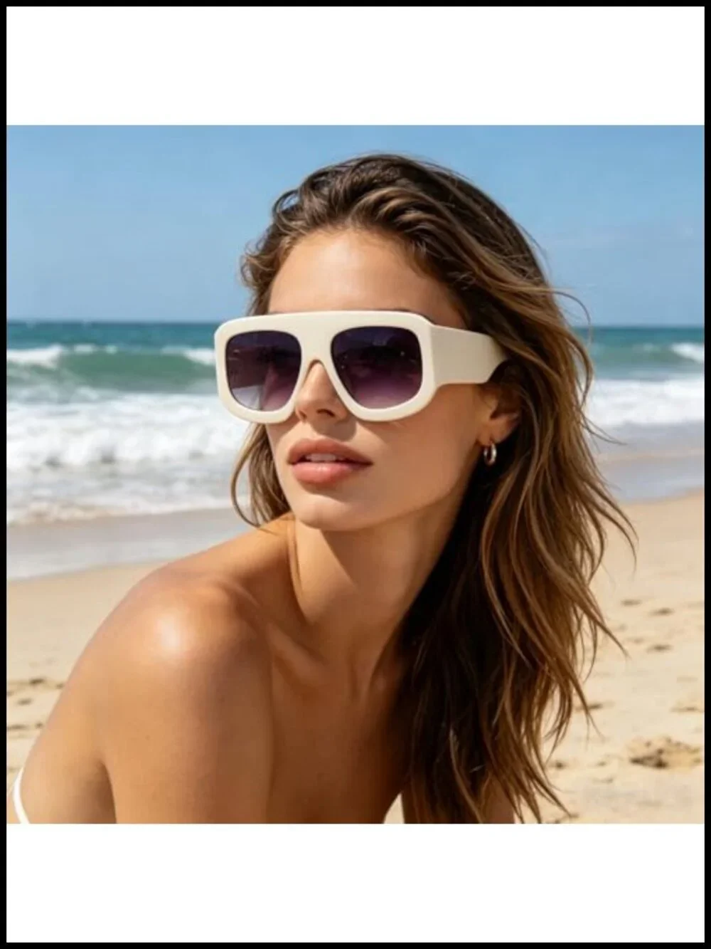 Oversized Aviator Sunglasses with UV400 Protection for Women